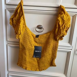 mustard yellow forever 21 top